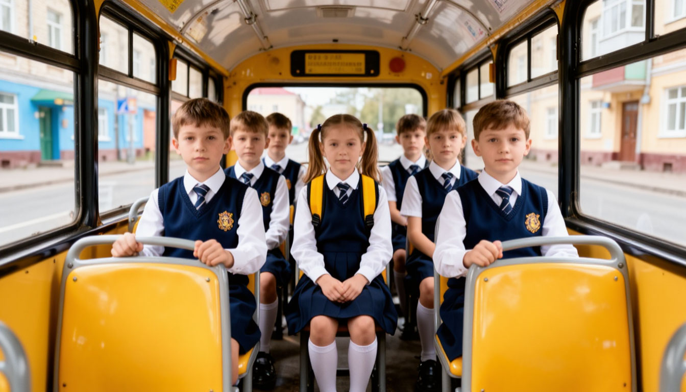 дети в автобусе