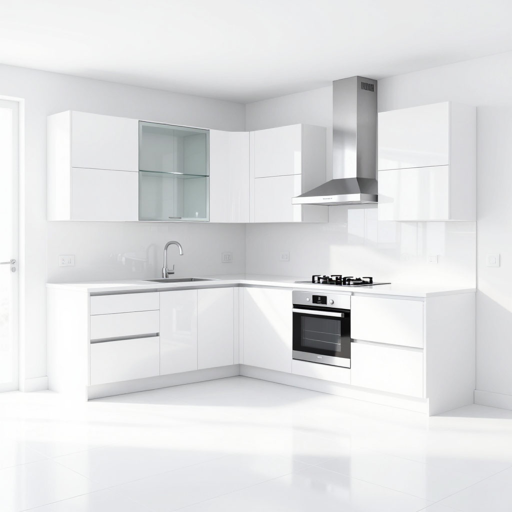 белая модульная кухня