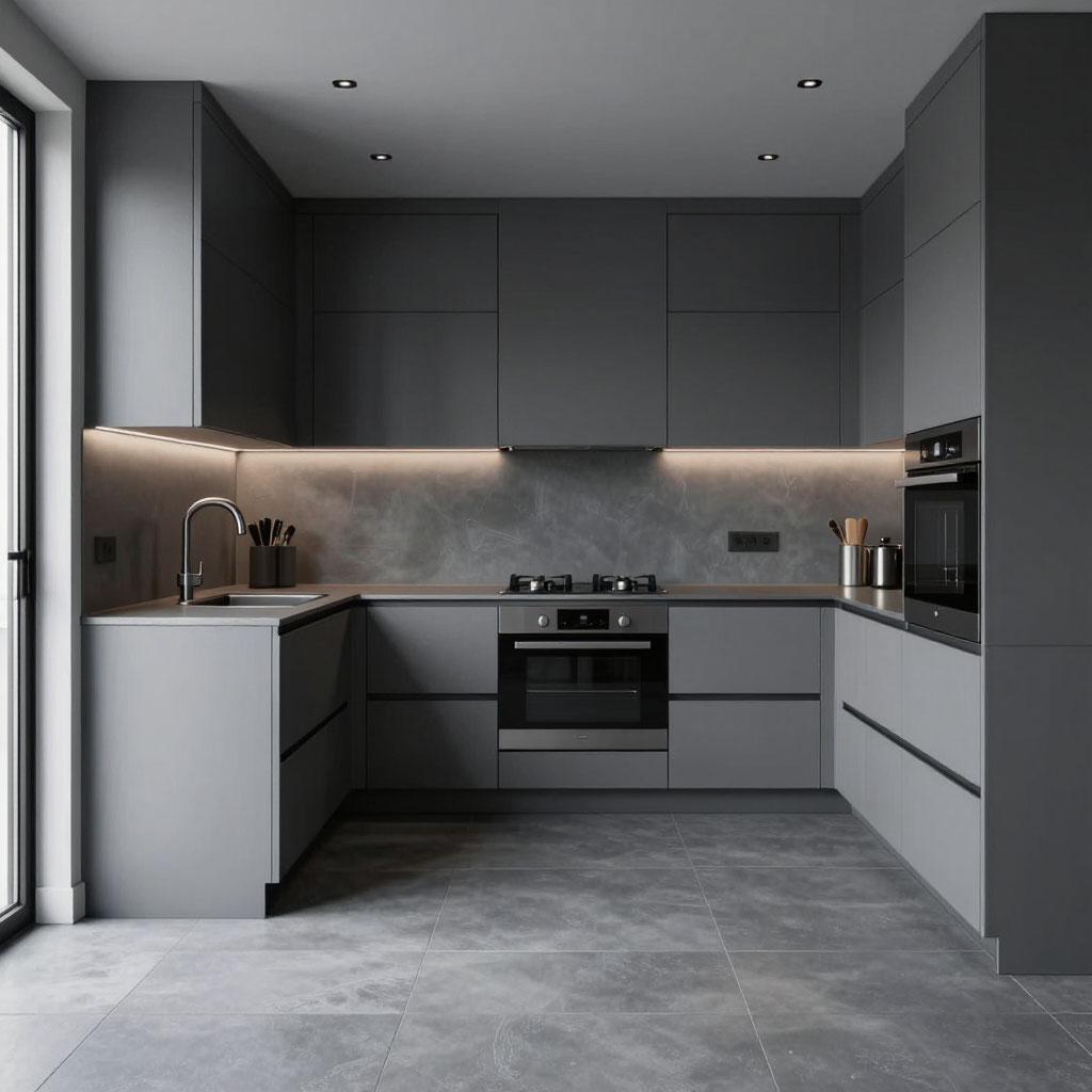 серая кухня